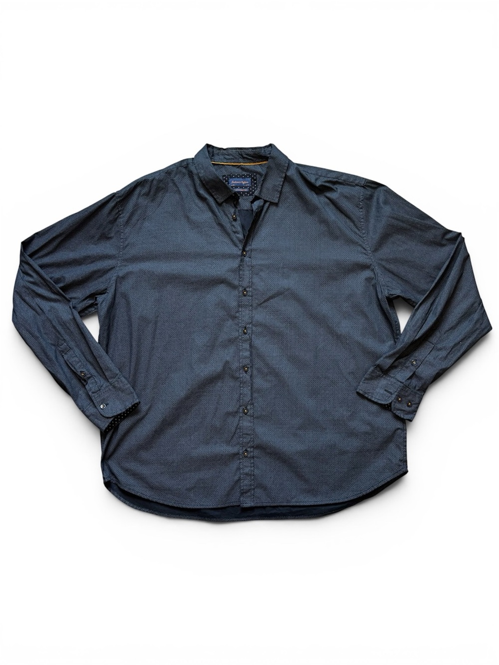 Men’s Grey & Blue Mosaic Patterned Shirt 3X